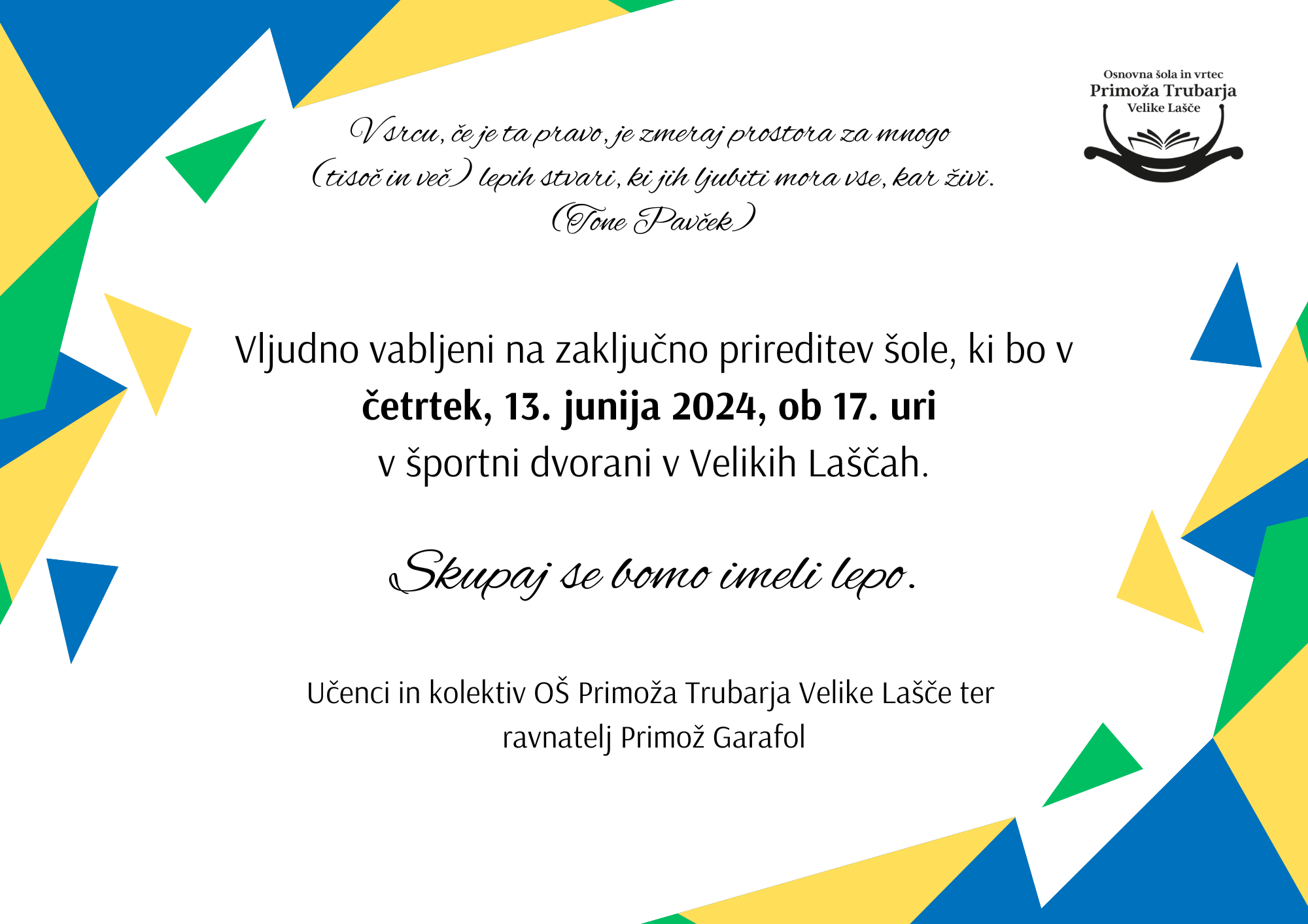 Zaključna prireditev vabilo